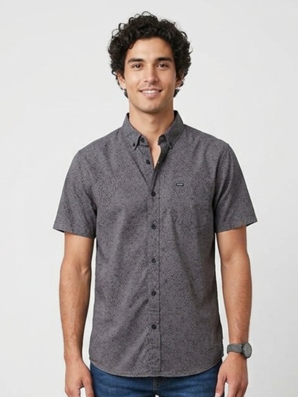 Rip Curl Patterned Short Sleeve Floral Shirt